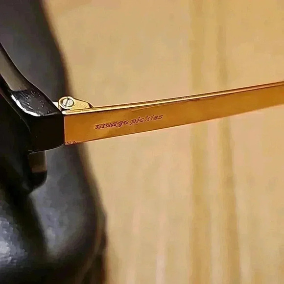 Mens Mango Pickles Gold and Black Rim Sunglasses FRAMES ONLY - Picture 3 of 5